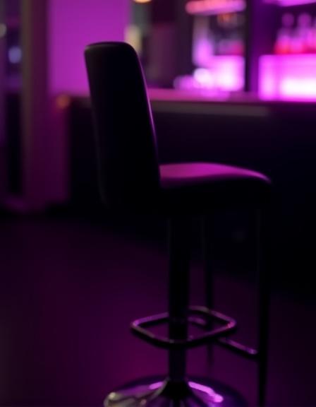 Neon accented bar stool